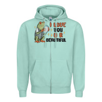 Seafoam i love you u r beautiful frog Zipper Hoodie - MaliasSmallBusiness