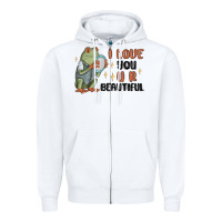 White i love you u r beautiful frog Zipper Hoodie - MaliasSmallBusiness