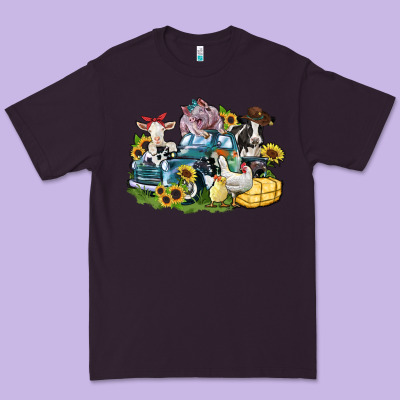 Farm Animals Truck Premium Tee Designed By Zillion Design Studio