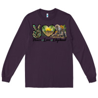 Plum Peace Love Elephant Long Sleeve Tee - LillyAllenDesigns