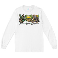 White Peace Love Elephant Long Sleeve Tee - LillyAllenDesigns