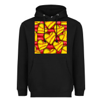 Black softball hearts seamless pattern Heavyweight Hoodie - BundleAndBundleShop