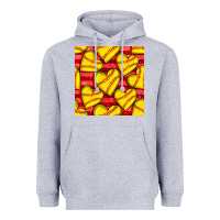Heather Grey softball hearts seamless pattern Heavyweight Hoodie - BundleAndBundleShop