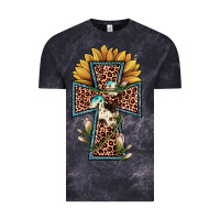 Cloud Black leopard cross  sunflower Vintage Tee - JahusDesignShop