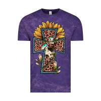 Cloud Purple leopard cross  sunflower Vintage Tee - JahusDesignShop