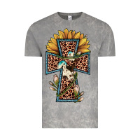 Cloud Rock leopard cross  sunflower Vintage Tee - JahusDesignShop