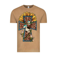Vintage Camel leopard cross  sunflower Vintage Tee - JahusDesignShop