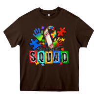 Chocolate Brown baseball support squad autism Heavy Core Tee - Zillion Design Studio