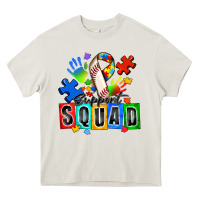 Cream baseball support squad autism Heavy Core Tee - Zillion Design Studio