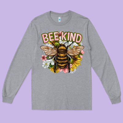 Bee Kind Long Sleeve Tee Designed By Nancycooperartshop