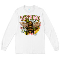 White bee kind Long Sleeve Tee - NancyCooperArtShop