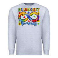 Heather Grey neurodiversity awareness Premium Sweatshirt - LillyAllenDesigns