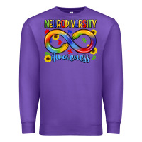 Purple neurodiversity awareness Premium Sweatshirt - LillyAllenDesigns