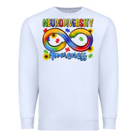 White neurodiversity awareness Premium Sweatshirt - LillyAllenDesigns
