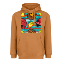 Meerkat softball helmet and glove with serape seamless pattern Heavyweight Hoodie - BundleAndBundleShop