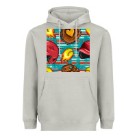 Moon Dust softball helmet and glove with serape seamless pattern Heavyweight Hoodie - BundleAndBundleShop