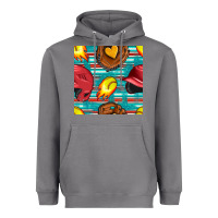 Storm softball helmet and glove with serape seamless pattern Heavyweight Hoodie - BundleAndBundleShop