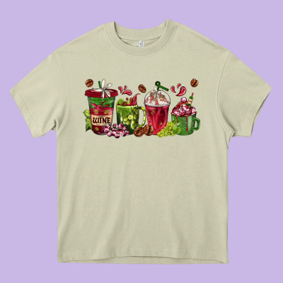 Wine Coffee Cups Heavy Core Tee Designed By Texasbilliewilder