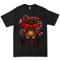 Black cheer mom afro messy bun Premium Tee - texasbilliewilder