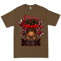 Cacao cheer mom afro messy bun Premium Tee - texasbilliewilder