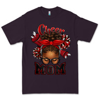 Plum cheer mom afro messy bun Premium Tee - texasbilliewilder