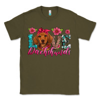 Army Green love dachshunds Classic Tee - Artiststas