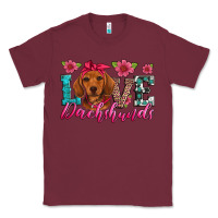Burgundy love dachshunds Classic Tee - Artiststas