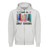 Dove Grey i have no shelf control Zipper Hoodie - MaliasSmallBusiness