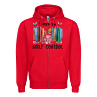 Red i have no shelf control Zipper Hoodie - MaliasSmallBusiness