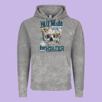 Not Made For Winter Skull Vintage Hoodie Designed By Fadigitalartstudio
