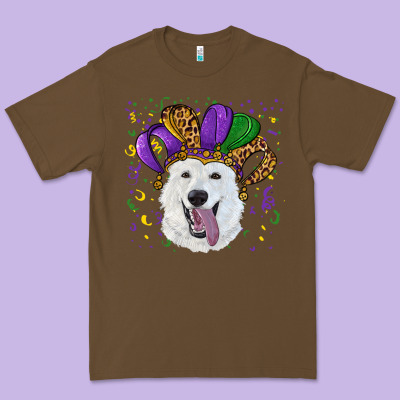 Premium Tee mardi gras hat  white shepherd