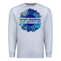 Heather Grey autism awareness accept understand love blue Premium Sweatshirt - LillyAllenDesigns