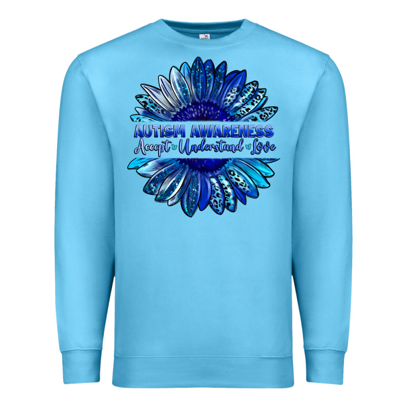 Autism Awareness Accept Understand Love Blue Premium Sweatshirt by LillyAllenDesigns | Teevron