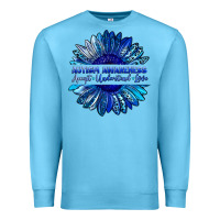 Ocean Blue autism awareness accept understand love blue Premium Sweatshirt - LillyAllenDesigns