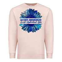 Pale Pink autism awareness accept understand love blue Premium Sweatshirt - LillyAllenDesigns