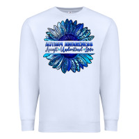 White autism awareness accept understand love blue Premium Sweatshirt - LillyAllenDesigns