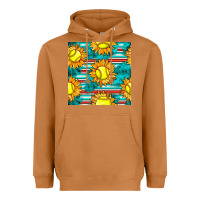 Meerkat softball sunflowers with serape seamless pattern Heavyweight Hoodie - BundleAndBundleShop