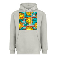 Moon Dust softball sunflowers with serape seamless pattern Heavyweight Hoodie - BundleAndBundleShop