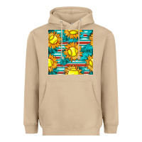 Mushroom softball sunflowers with serape seamless pattern Heavyweight Hoodie - BundleAndBundleShop
