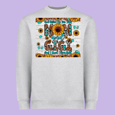 God Gifted Me Two Titles Mom And Gigi And I Rock Them Both Heavyweight Sweatshirt Designed By Jahusdesignshop