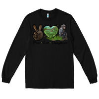Black Peace Love Chimpanzee Long Sleeve Tee - LillyAllenDesigns