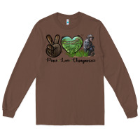 Chestnut Peace Love Chimpanzee Long Sleeve Tee - LillyAllenDesigns