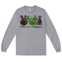 Heather Grey Peace Love Chimpanzee Long Sleeve Tee - LillyAllenDesigns