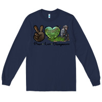 Navy Peace Love Chimpanzee Long Sleeve Tee - LillyAllenDesigns