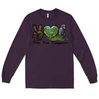Plum Peace Love Chimpanzee Long Sleeve Tee - LillyAllenDesigns