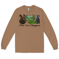 Toasted Coconut Peace Love Chimpanzee Long Sleeve Tee - LillyAllenDesigns