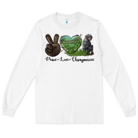 White Peace Love Chimpanzee Long Sleeve Tee - LillyAllenDesigns