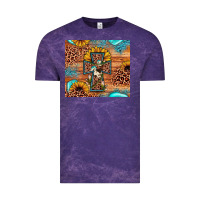Cloud Purple leopard cross sunflower Vintage Tee - JahusDesignShop