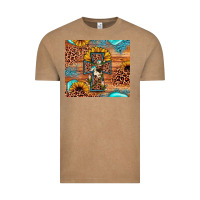 Vintage Coffee leopard cross sunflower Vintage Tee - JahusDesignShop