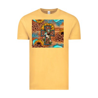 Vintage Mustard leopard cross sunflower Vintage Tee - JahusDesignShop